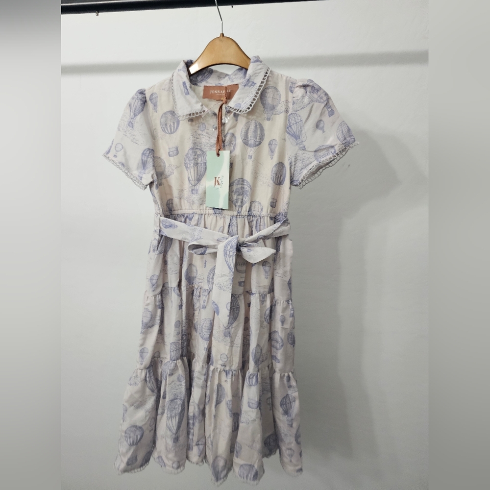 Essame Balloon Print Collared Dress